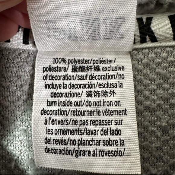 PINK VS Quarter Zip Teddy Sherpa Boyfriend Pullover Sweatshirt Grey Women’s S - Picture 10 of 11